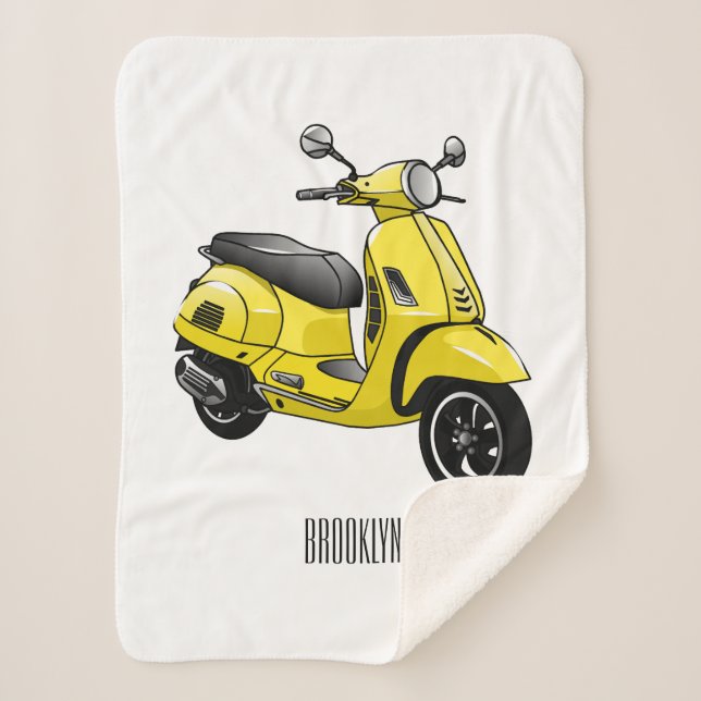 Couverture Sherpa Illustration d'une moto cyclable (Devant)
