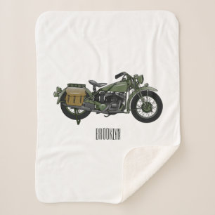 Couverture Sherpa Illustration d'une moto de croiseur militaire