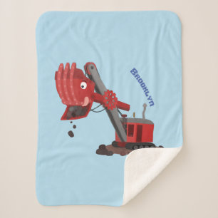 Couverture Sherpa Illustration d'une pelle à vapeur rouge mou
