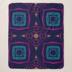 Couverture Sherpa Illustration en mosaïque colorée. Orna géométrique