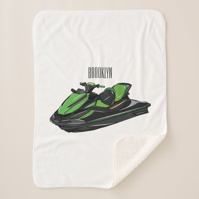 Couverture Sherpa Illustration Jet ski (Devant)