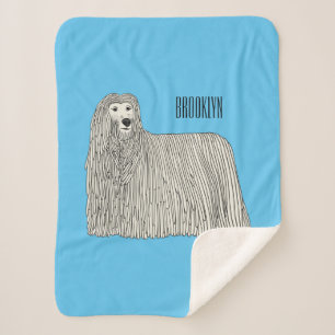 Couverture Sherpa Illustration Komondor pour chien