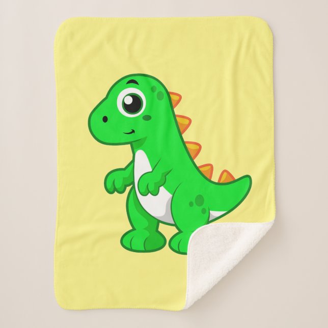 Couverture Sherpa Illustration Mignonne Du Tyrannosaurus Rex. (Devant)