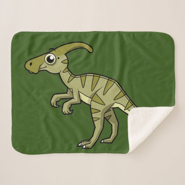 Couverture Sherpa Illustration Mignonne D'Un Parasaurolophus Dinosau (Devant (Horizontal))