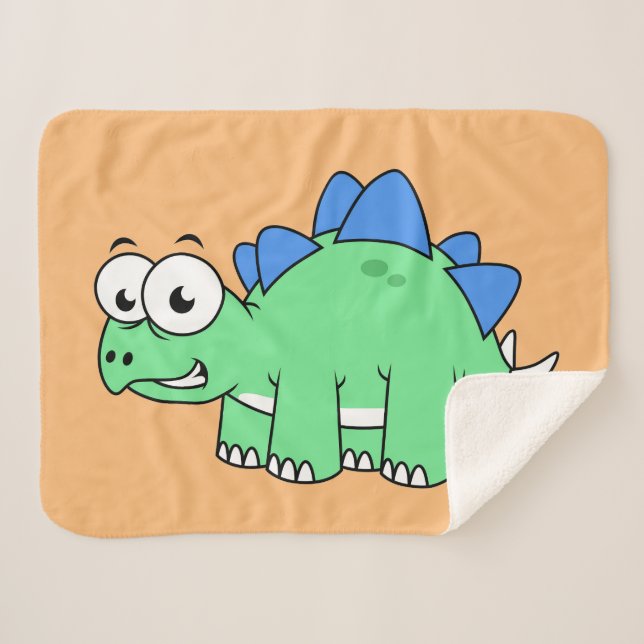 Couverture Sherpa Illustration Mignonne D'Un Stegosaurus. 2 (Devant (Horizontal))