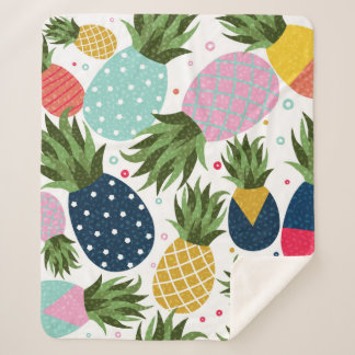Couverture Sherpa Illustration motif sans ananas, colorée