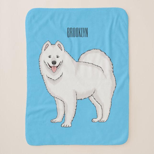 Couverture Sherpa Illustration Samoyed dog (Devant)
