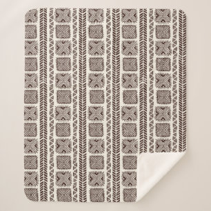 Couverture Sherpa Illustration tribal ethnique sans couture dessinée