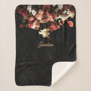 Couverture Sherpa "Imaginaire floral d'automne"