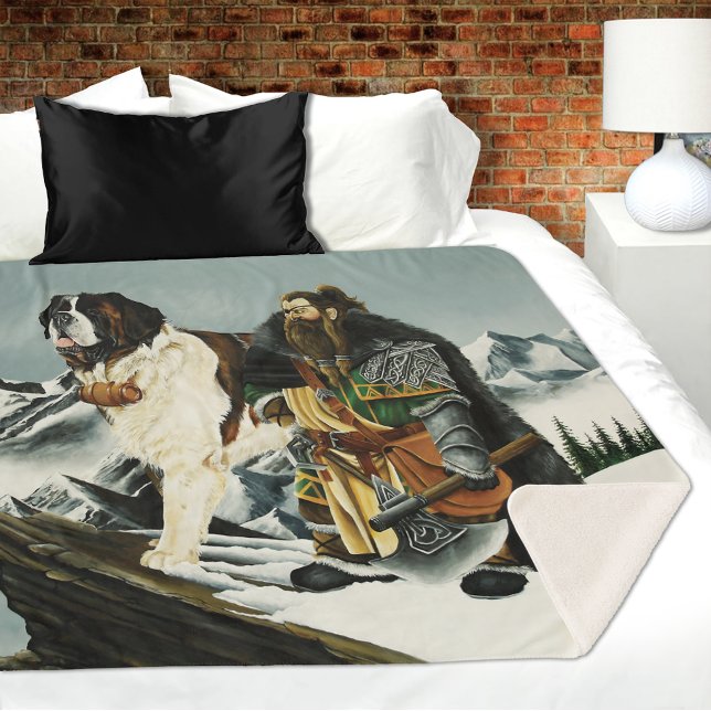 Couverture Sherpa Imaginaire nain Saint Bernard Dog (Créateur téléchargé)