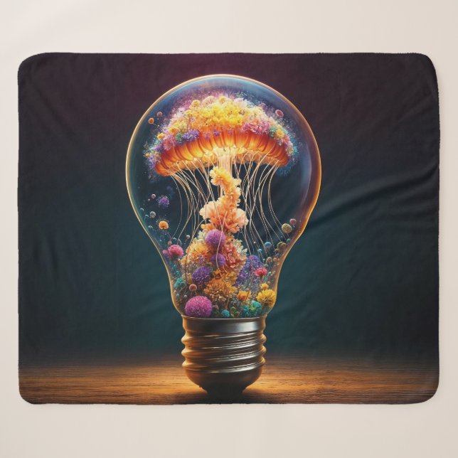 Couverture Sherpa Imaginaire verre bulbe aquatique luminosité créati (Devant (Horizontal))
