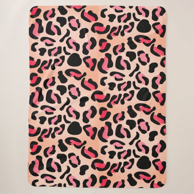Couverture Sherpa Impression d'animal de motif léopard moderne (Devant)
