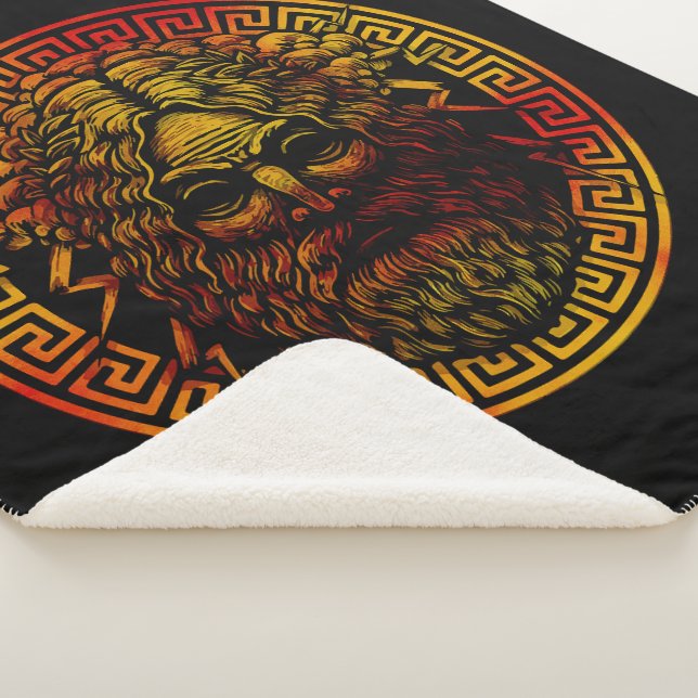 Couverture Sherpa Impression d'art du bouclier antique de Zeus (3/4)