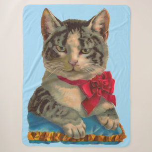 Couverture Sherpa Impression de chat de tabby victorien