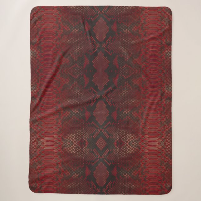 Couverture Sherpa Impression Python rouge et noir (Devant)