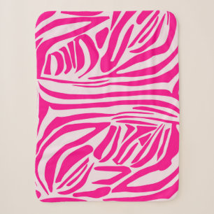 Couverture Sherpa Impression zèbre rose