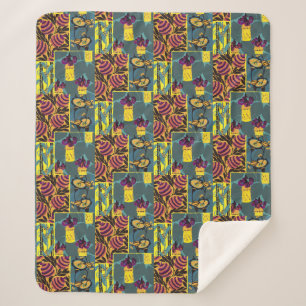 Couverture Sherpa Imprimé floral violet et sarcelle maximaliste vibr