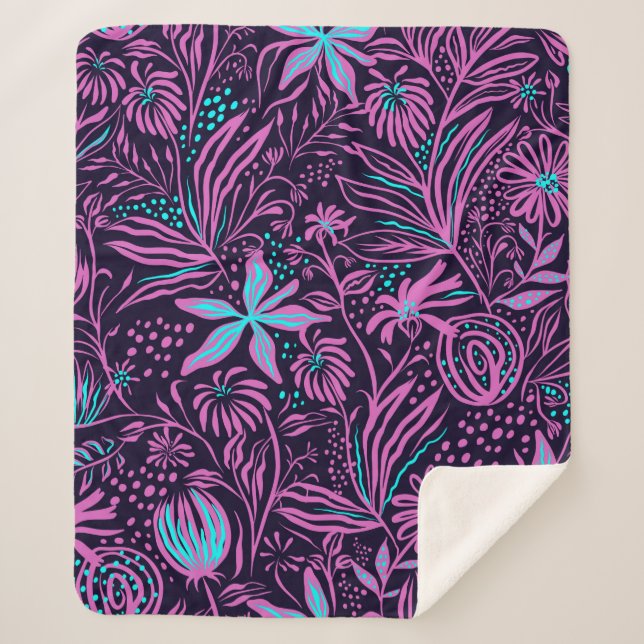 Couverture Sherpa Imprimer le dessin de feuilles motifs (Devant)