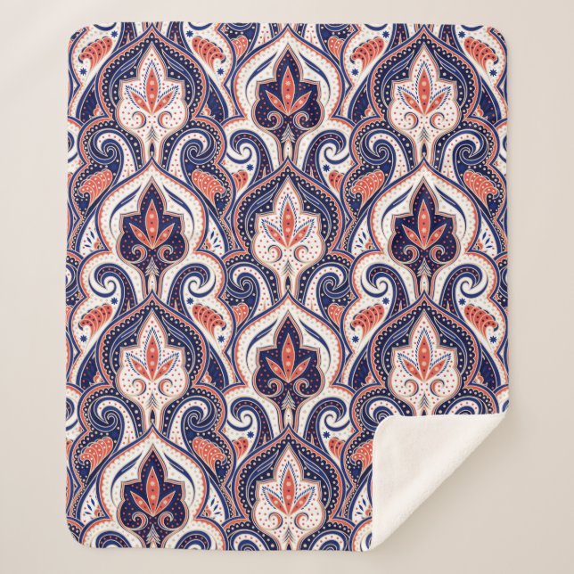 Couverture Sherpa Indian paisley pattern seamless. Persian arabesque (Devant)