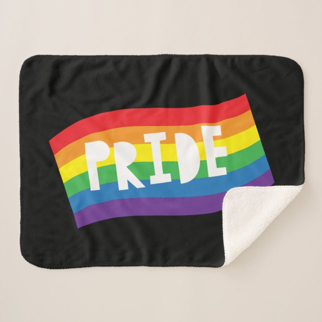 Couverture Sherpa Indicateur Rainbow de Pride (Devant (Horizontal))