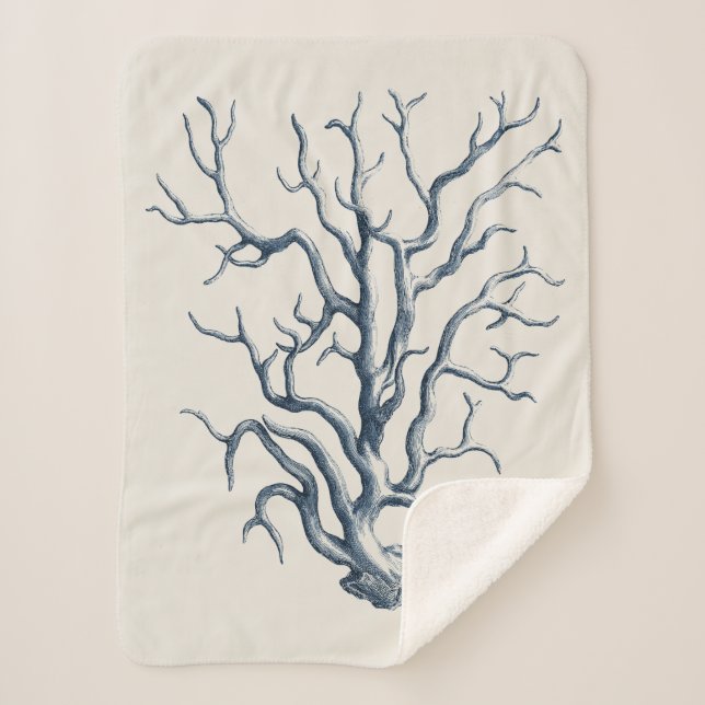 Couverture Sherpa Indigo Coral (Devant)