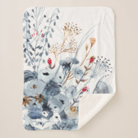 Indigo & Ochre - Fleurs aquarelles