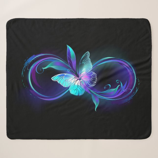 Couverture Sherpa Infinité brillante avec papillon magique (Devant (Horizontal))