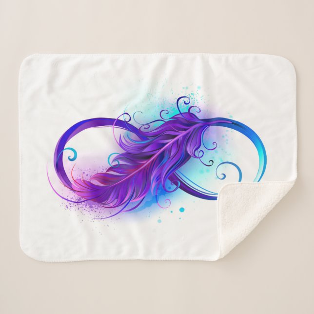 Couverture Sherpa Infinity with purple feather (Devant (Horizontal))
