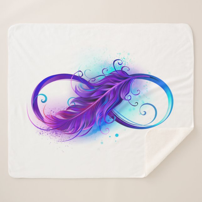 Couverture Sherpa Infinity with purple feather (Devant (Horizontal))