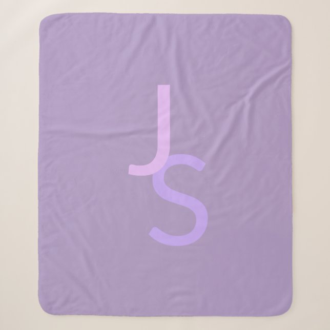 Couverture Sherpa Initiales chevauchantes modernes monogrammées | Vi (Devant)