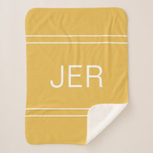 Couverture Sherpa Initiales Monogrammes modernes Simple Modèle Jaune