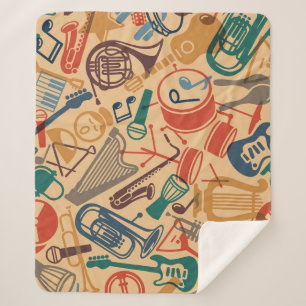 Couverture Sherpa Instruments de musique Vintage Arrière - plan sans