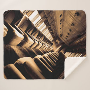 Couverture Sherpa Intérieur du train à vapeur Sepia