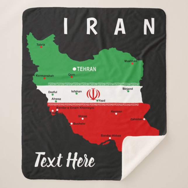 Couverture Sherpa Iran Map with Flag and Emblem (Devant)