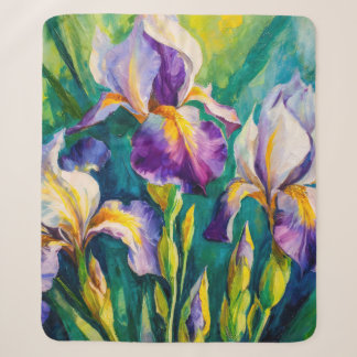 Couverture Sherpa Iris Floral