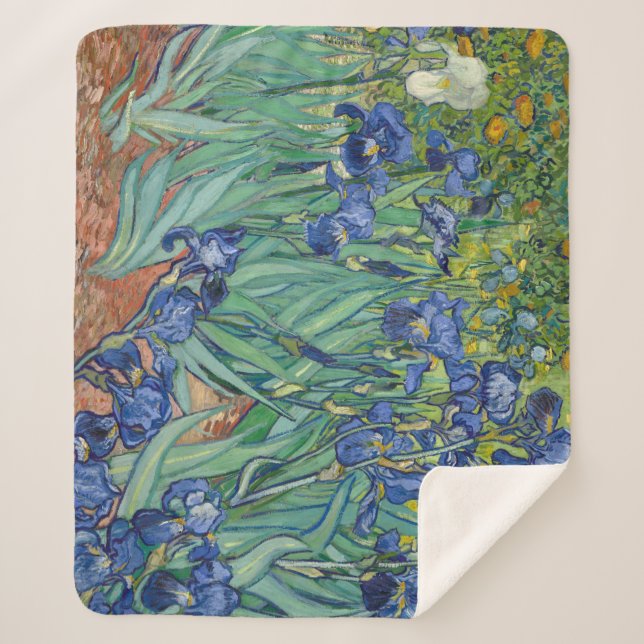 Couverture Sherpa Irises par Van Gogh (Devant)