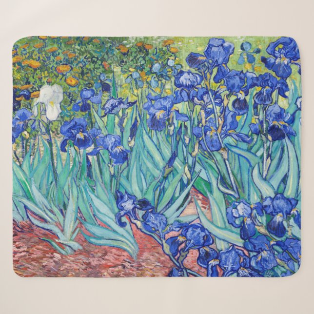 Couverture Sherpa Irises Vincent van Gogh (Devant (Horizontal))