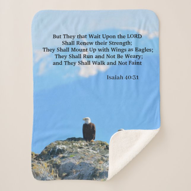 Couverture Sherpa Isaïe 40:31 Eagle Scripture Sherpa Blanket (Devant)