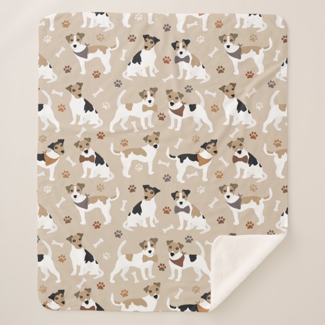 Couverture Sherpa Jack Russell Terrier Patrouilles et os (Devant)