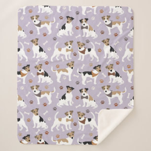 Couverture Sherpa Jack Russell Terrier Paws and Bones Sherpa Blanket
