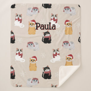 Couverture Sherpa J'adore mes chats