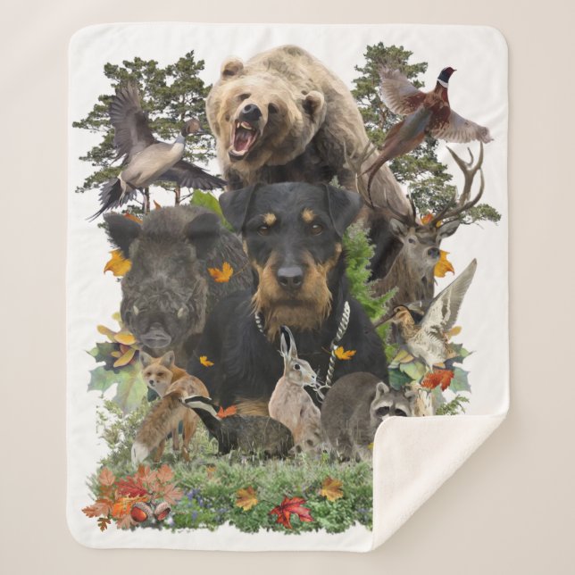 Couverture Sherpa Jagdterrier, Chasse Allemande Terrier Tapestry Pos (Devant)