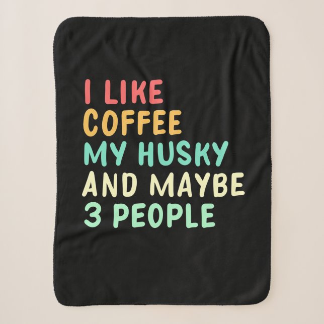 Couverture Sherpa J'Aime Le Café Et Mon Husky (Devant)