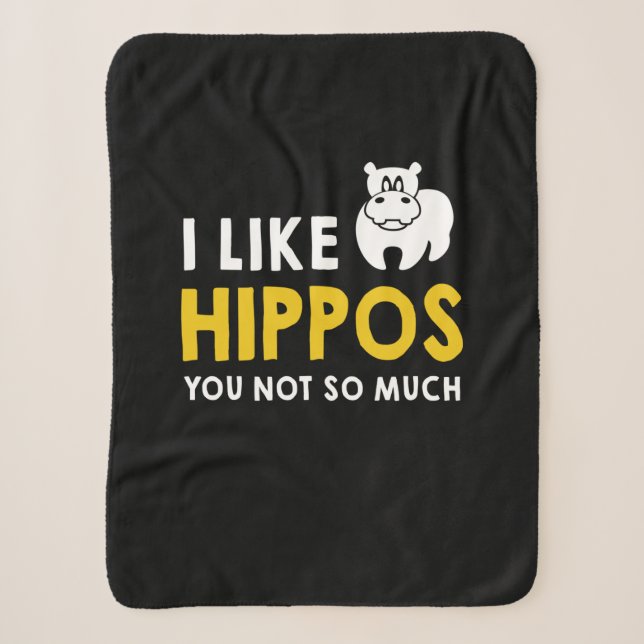 Couverture Sherpa J'Aime Les Hippopotames Vous N'Avez Pas Tant De Co (Devant)