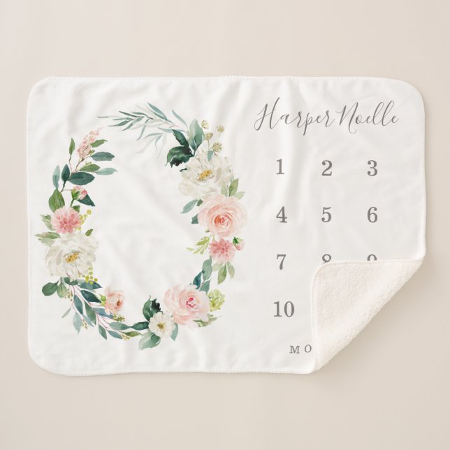 Couverture Sherpa Jalon de la naissance des fleurs du printemps (Devant (Horizontal))