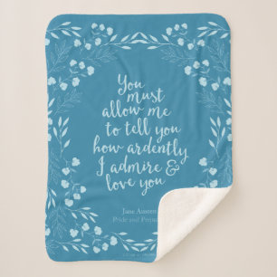 Couverture Sherpa Jane Austen Fierté et préjugé Amour floral