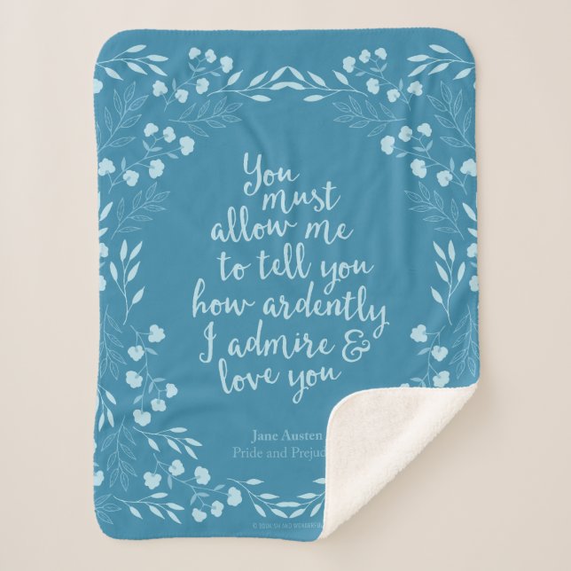 Couverture Sherpa Jane Austen Fierté et préjugé Amour floral (Devant)