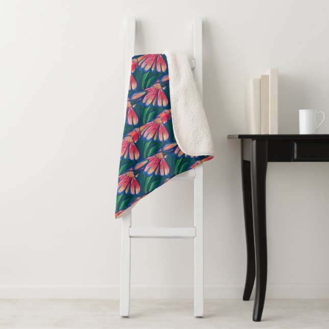 Couverture Sherpa Jardin d'Art Fleur Fleur Faisal Peace Daisy (En situation)