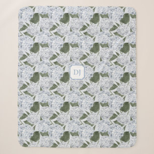 Couverture Sherpa Jardin de Hortensias Monogramme