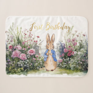 Couverture Sherpa Jardin de lapin classique 1er anniversaire